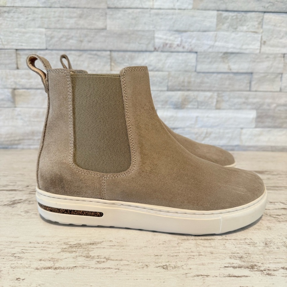 Birkenstock Bend Chelsea Ankle Boots Sneaker Taupe Suede 37/6-6.5 NEW - Picture 3 of 13